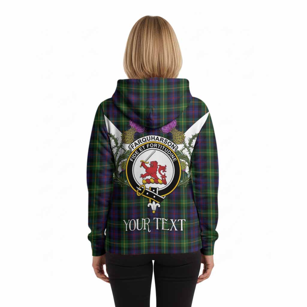 Farquharson Tartan Family Crest Hoodie Scottish Burns Night Thistle Floral