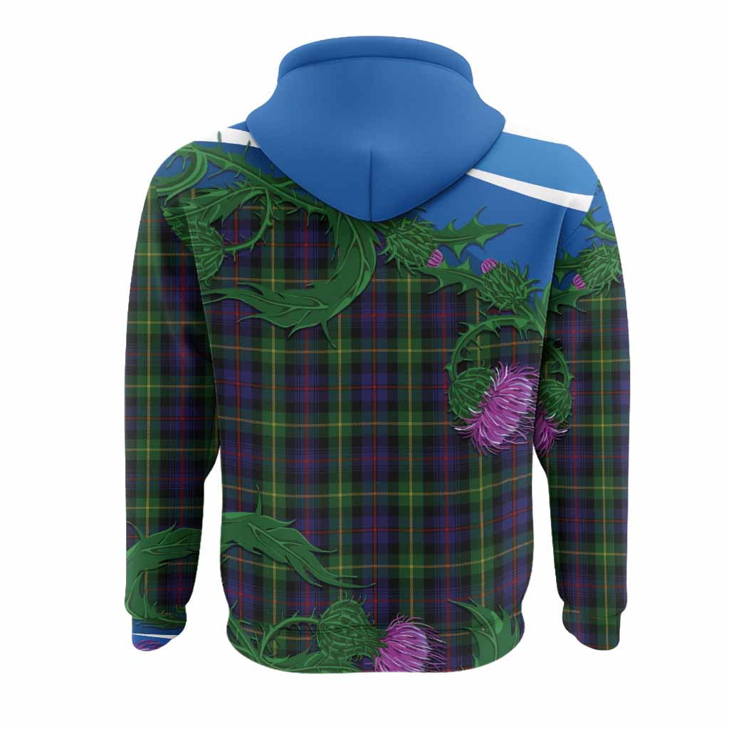 Farquharson Tartan Family Crest Hoodie Thistle in Minimalism