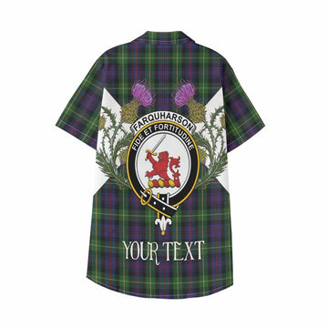 Farquharson Tartan Family Crest Kid Hawaiian Shirt Scottish Burns Night Thistle Floral