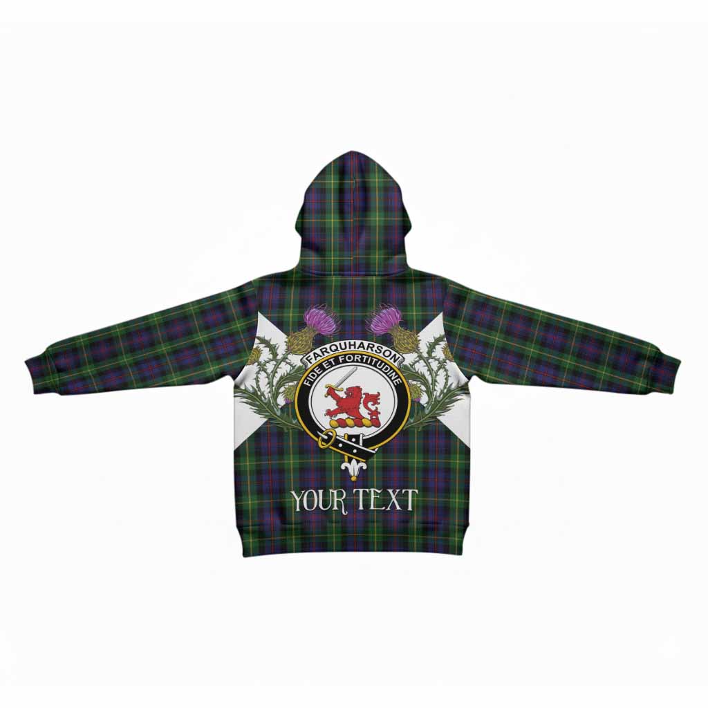 Farquharson Tartan Family Crest Kid Hoodie Scottish Burns Night Thistle Floral