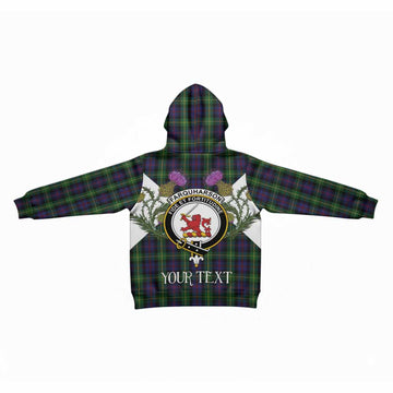 Farquharson Tartan Family Crest Kid Hoodie Scottish Burns Night Thistle Floral