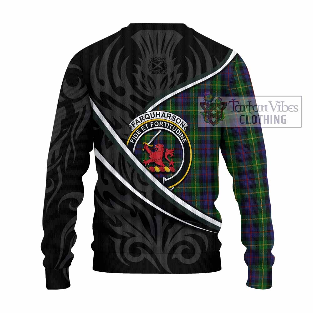 Farquharson Tartan Family Crest Knitted Sweater Celtic Scottish Thistle Floral - Tartan Vibes Clothing