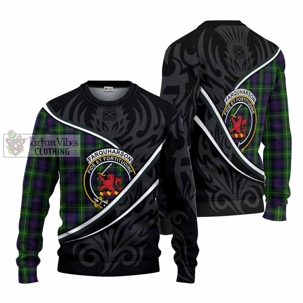 Farquharson Tartan Family Crest Knitted Sweater Celtic Scottish Thistle Floral - Tartan Vibes Clothing