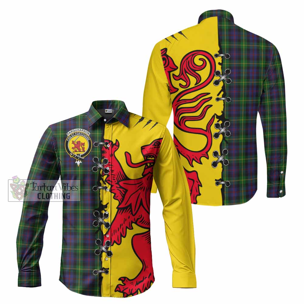 Farquharson Tartan Family Crest Long Sleeve Button Shirts Lion Rampant Honor - Tartan Vibes Clothing