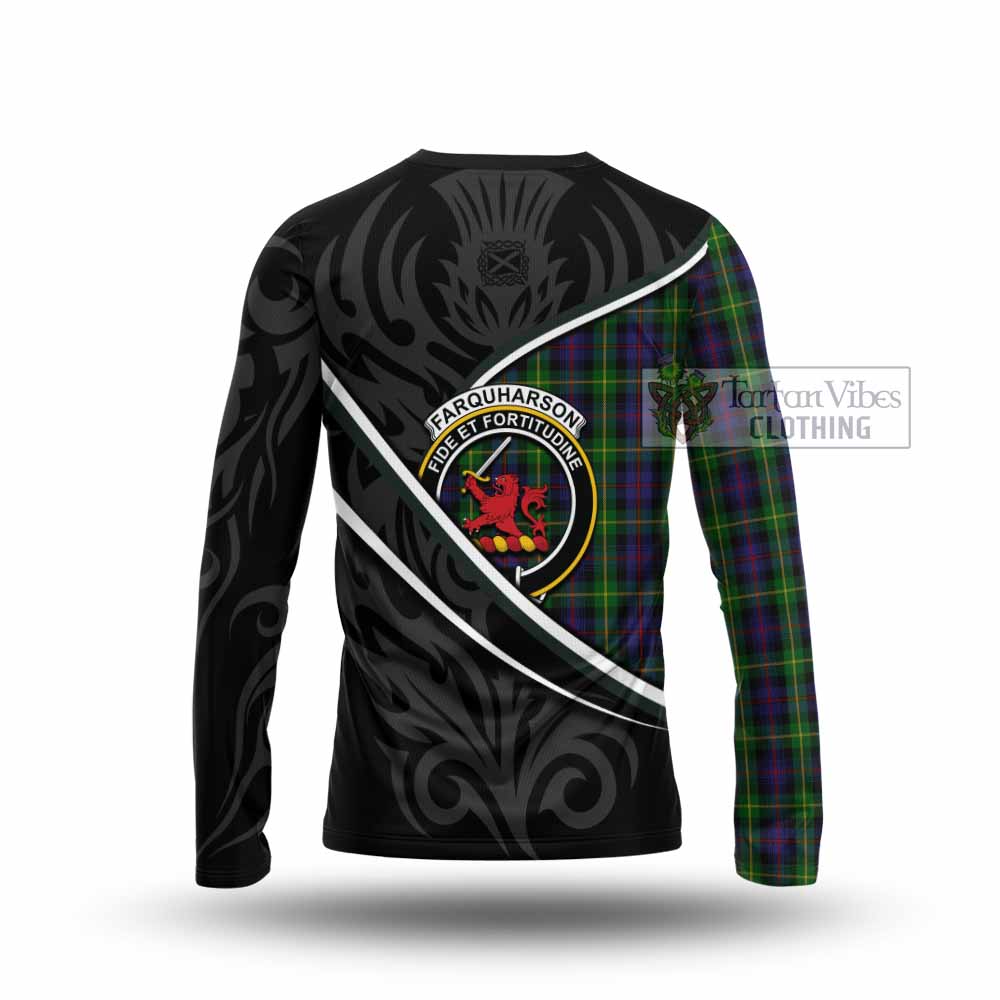 Farquharson Tartan Family Crest Long Sleeve T-Shirt Celtic Scottish Thistle Floral - Tartan Vibes Clothing