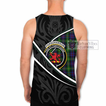 Farquharson Tartan Family Crest Men Tank Top Celtic Scottish Thistle Floral