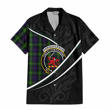 Farquharson Tartan Family Crest Hawaiian Shirt Celtic Scottish Thistle Floral