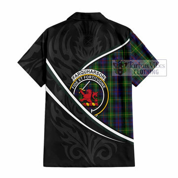 Farquharson Tartan Family Crest Hawaiian Shirt Celtic Scottish Thistle Floral