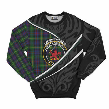 Farquharson Tartan Family Crest Sweatshirt Celtic Scottish Thistle Floral