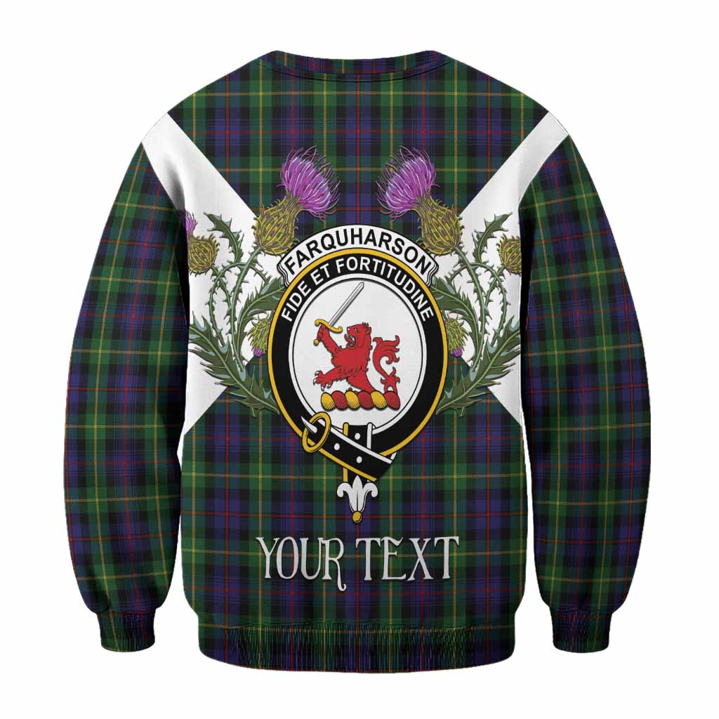 Farquharson Tartan Family Crest Sweatshirt Scottish Burns Night Thistle Floral