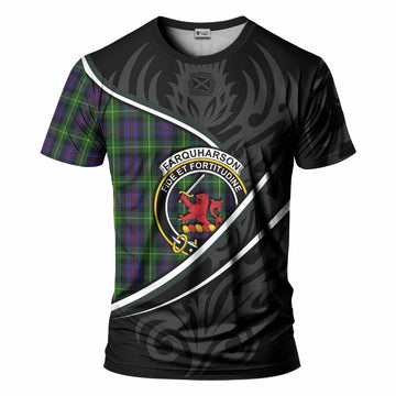 Farquharson Tartan Family Crest T-shirt Celtic Scottish Thistle Floral