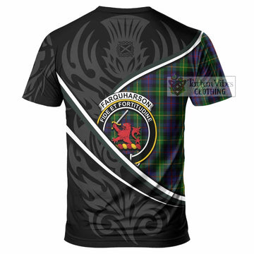 Farquharson Tartan Family Crest T-shirt Celtic Scottish Thistle Floral