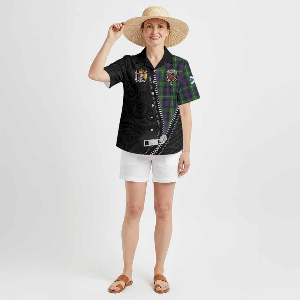 Farquharson Tartan Hawaiian Shirt New Zealand Pattern Unique Zipper Stylized