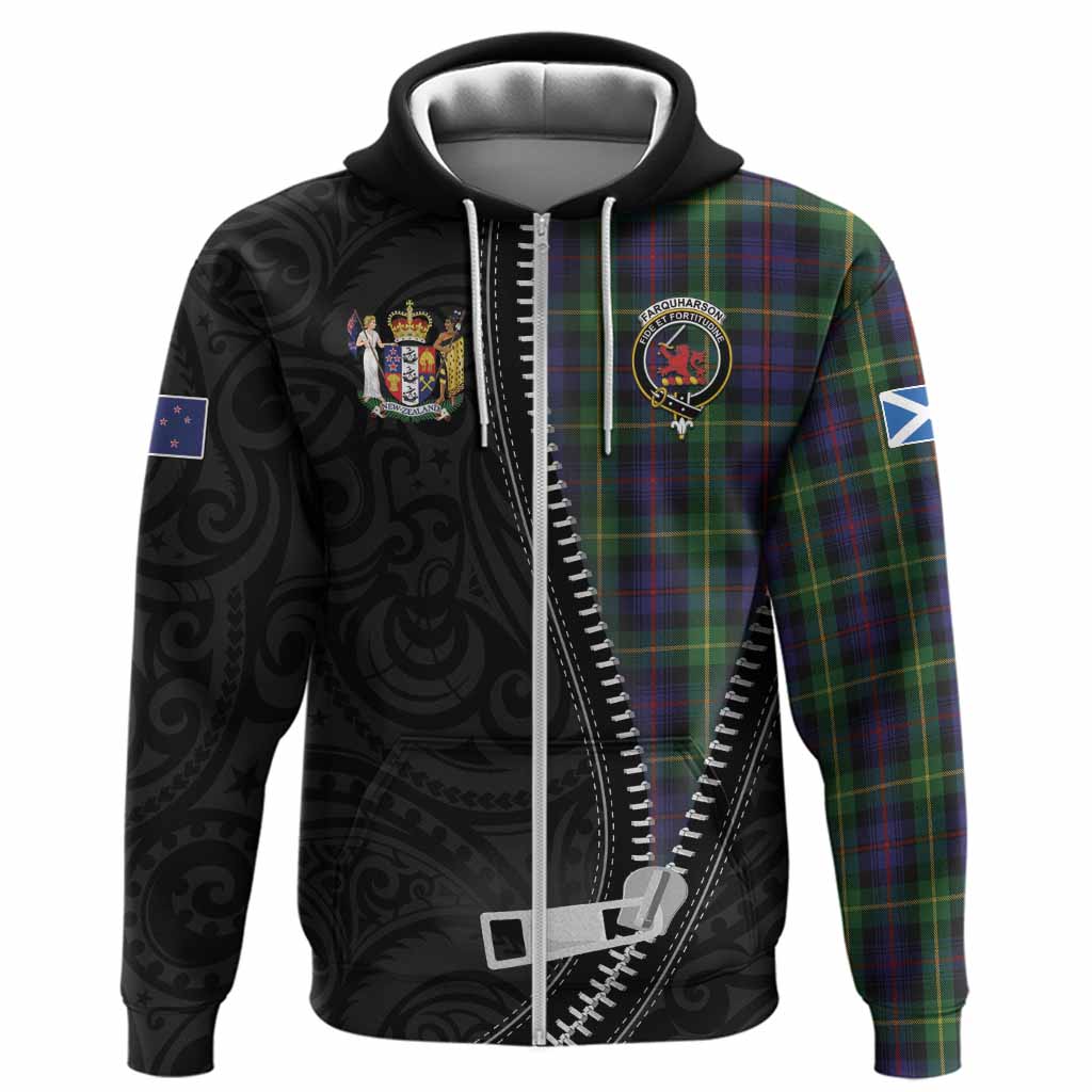 Farquharson Tartan Hoodie New Zealand Pattern Unique Zipper Stylized