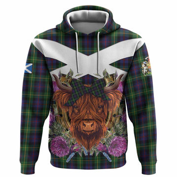 Farquharson Tartan Hoodie Scottish Thistle Heilan Coo