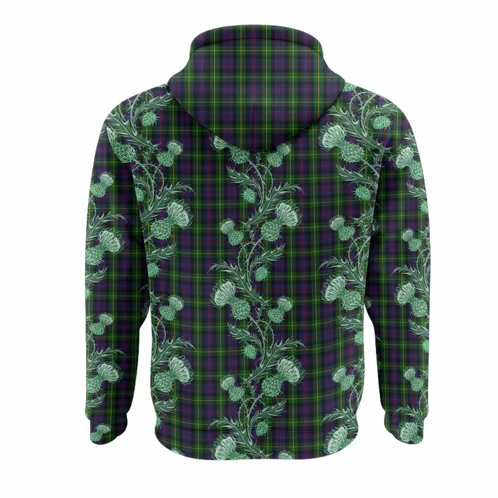 Farquharson Tartan Hoodie Seamless Scottish Thistle Flowers