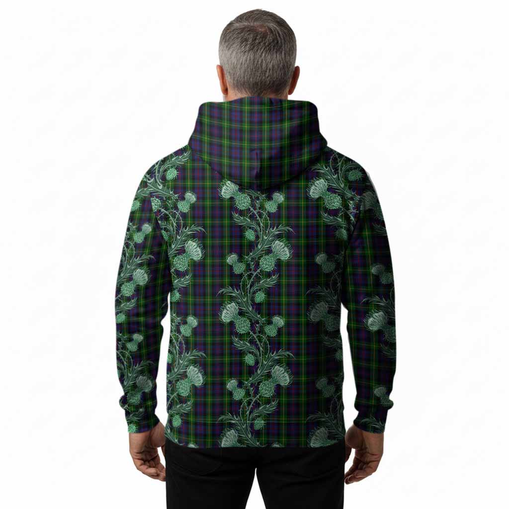 Farquharson Tartan Hoodie Seamless Scottish Thistle Flowers