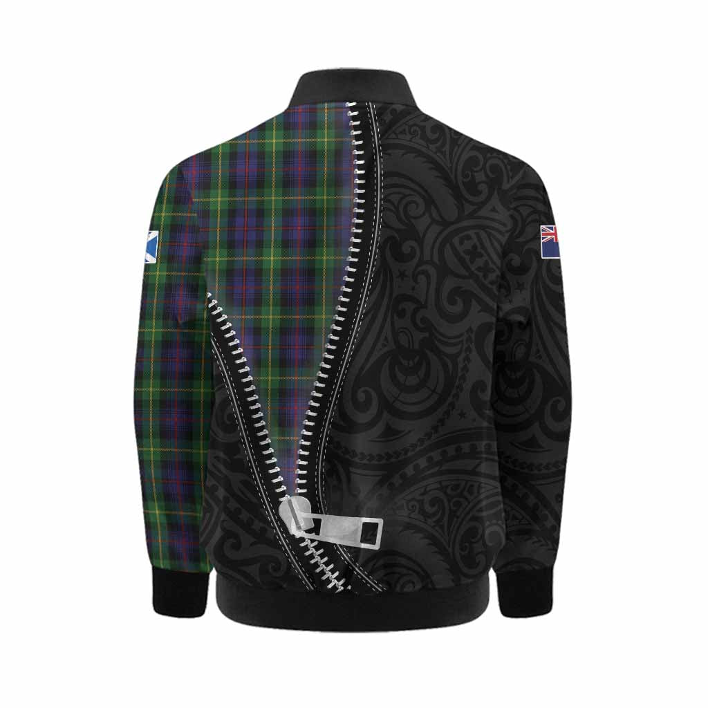 Farquharson Tartan Kid Bomber Jacket New Zealand Pattern Unique Zipper Stylized