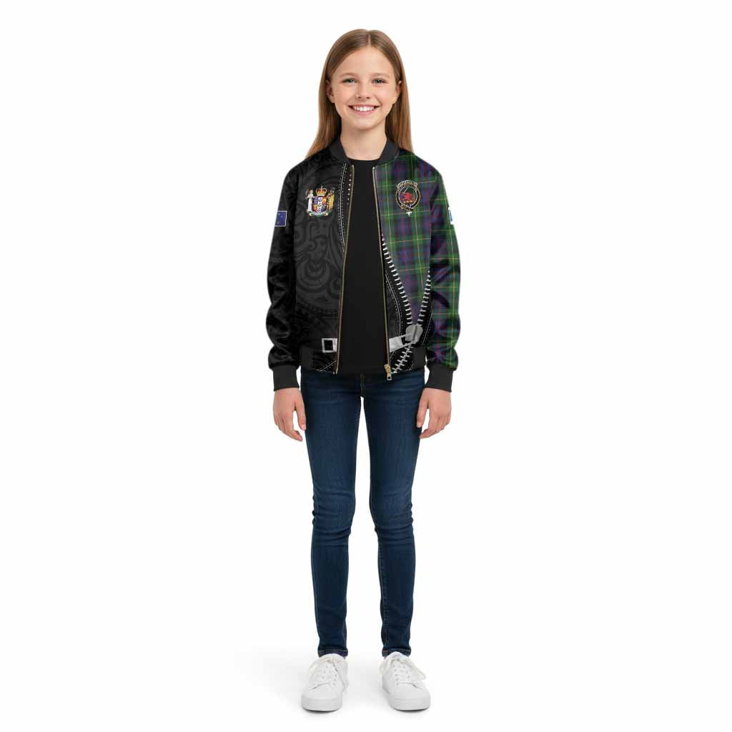 Farquharson Tartan Kid Bomber Jacket New Zealand Pattern Unique Zipper Stylized