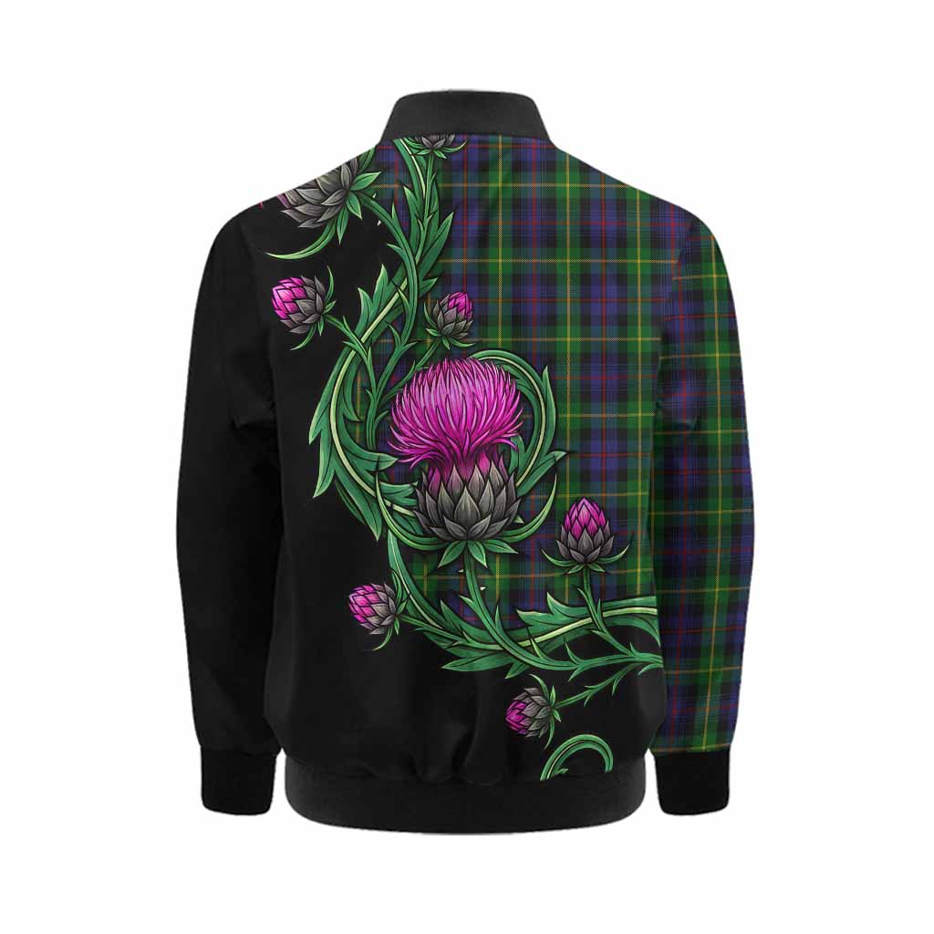 Farquharson Tartan Kid Bomber Jacket Resilient Scottish Thistle Kid - Tartan Vibes Clothing