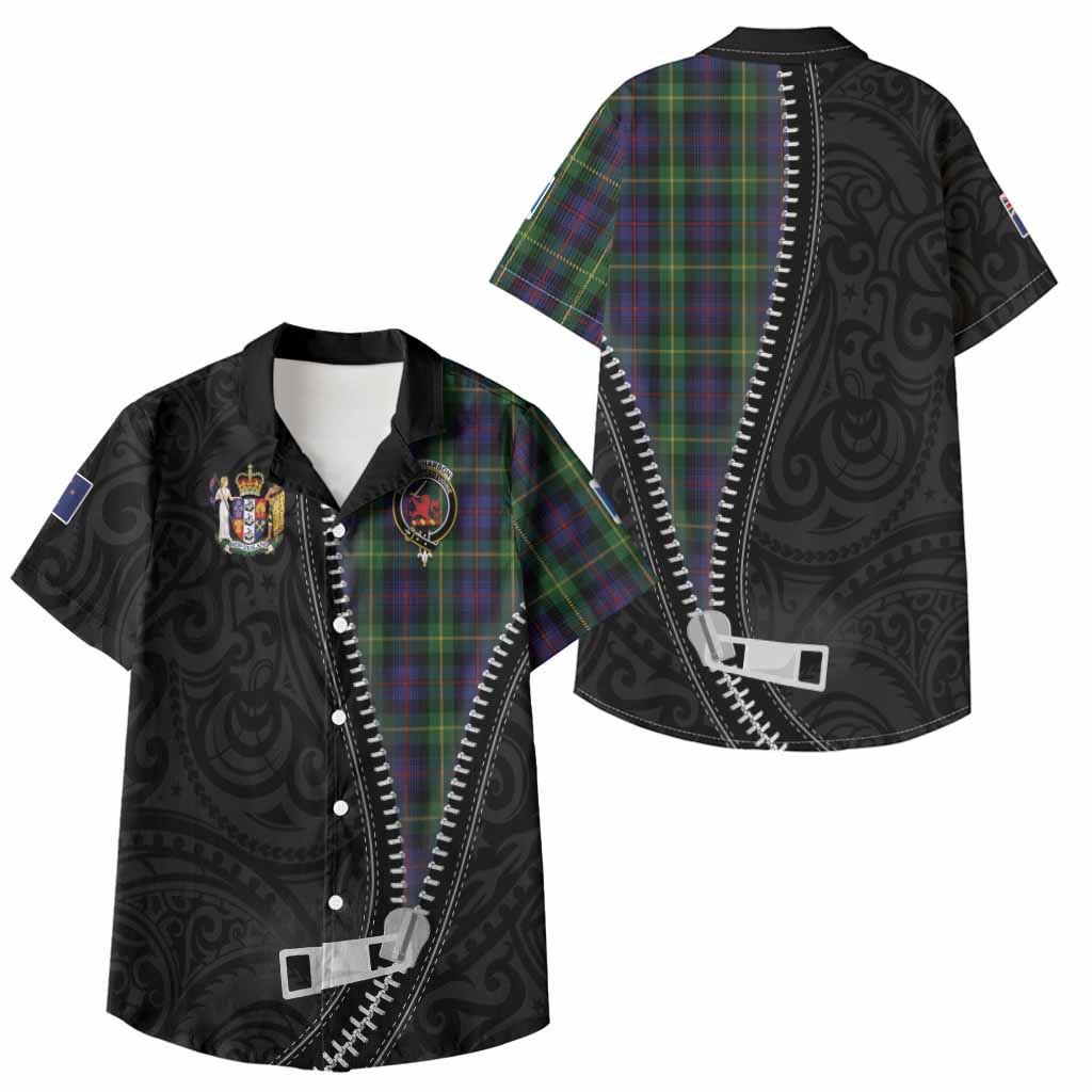 Farquharson Tartan Kid Hawaiian Shirt New Zealand Pattern Unique Zipper Stylized