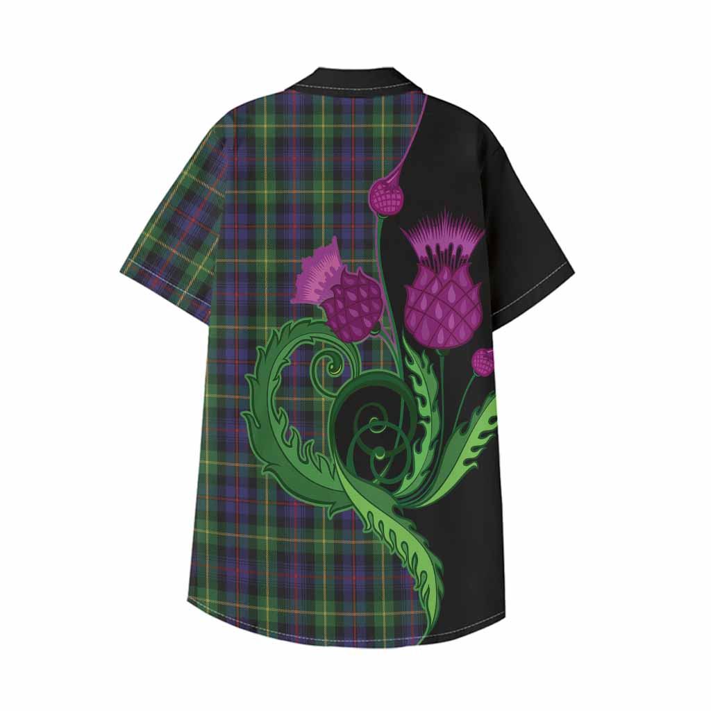Farquharson Tartan Kid Hawaiian Shirt Traditional Scottish Thistle