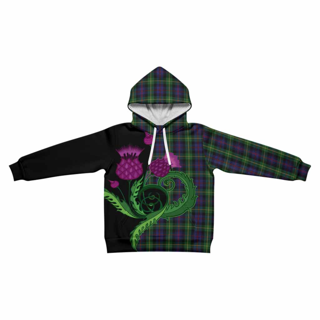 Farquharson Tartan Kid Hoodie Traditional Scottish Thistle