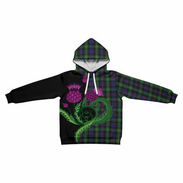 Farquharson Tartan Kid Hoodie Traditional Scottish Thistle