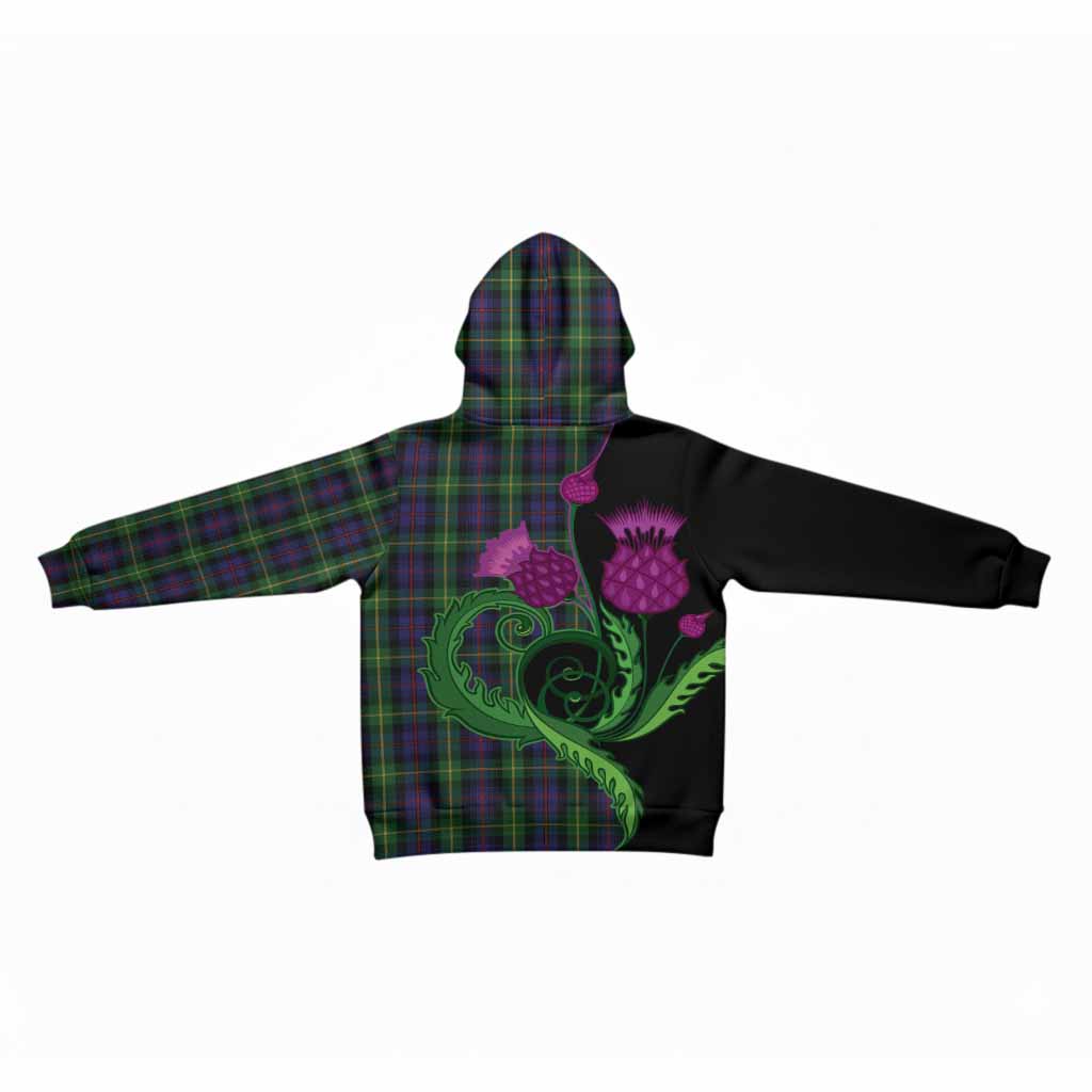 Farquharson Tartan Kid Hoodie Traditional Scottish Thistle