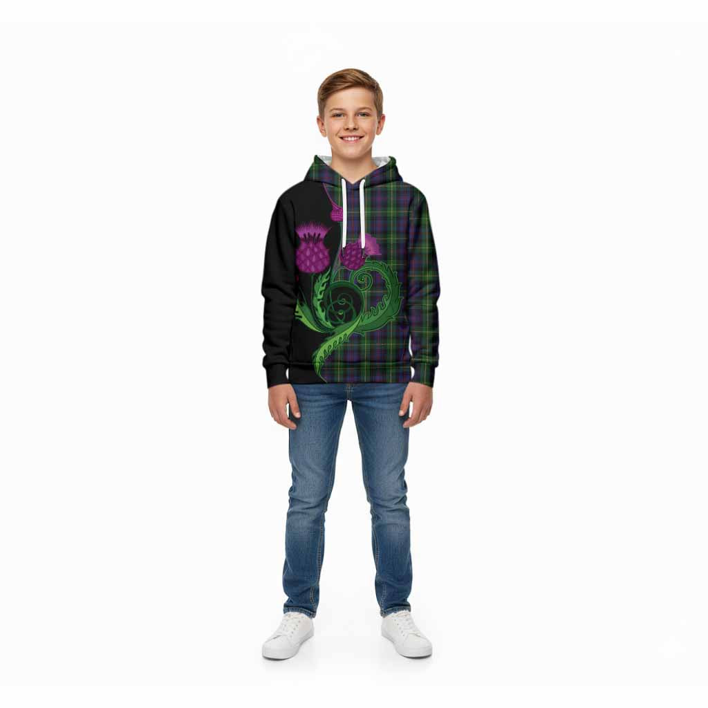 Farquharson Tartan Kid Hoodie Traditional Scottish Thistle