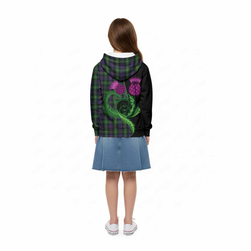 Farquharson Tartan Kid Hoodie Traditional Scottish Thistle