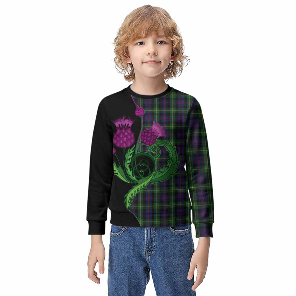 Farquharson Tartan Kid Knitted Sweatshirt Traditional Scottish Thistle