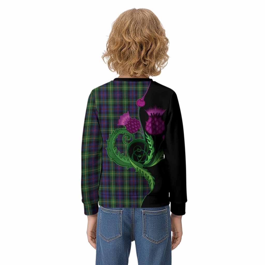 Farquharson Tartan Kid Knitted Sweatshirt Traditional Scottish Thistle