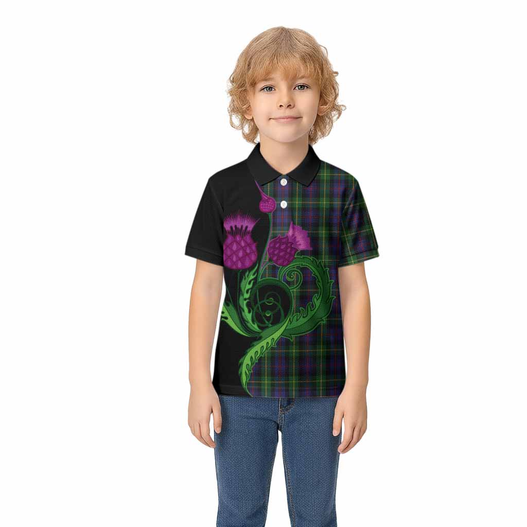 Farquharson Tartan Kid Polo Shirt Traditional Scottish Thistle
