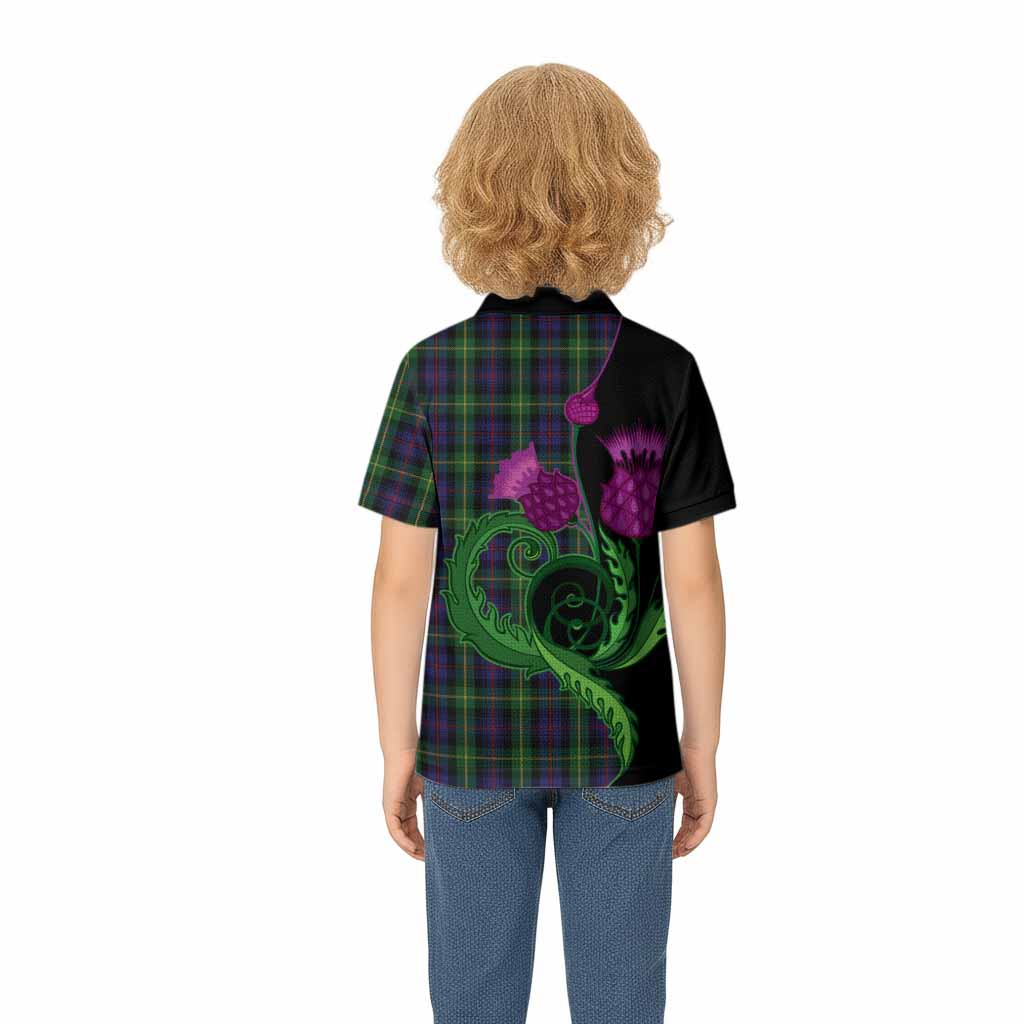 Farquharson Tartan Kid Polo Shirt Traditional Scottish Thistle