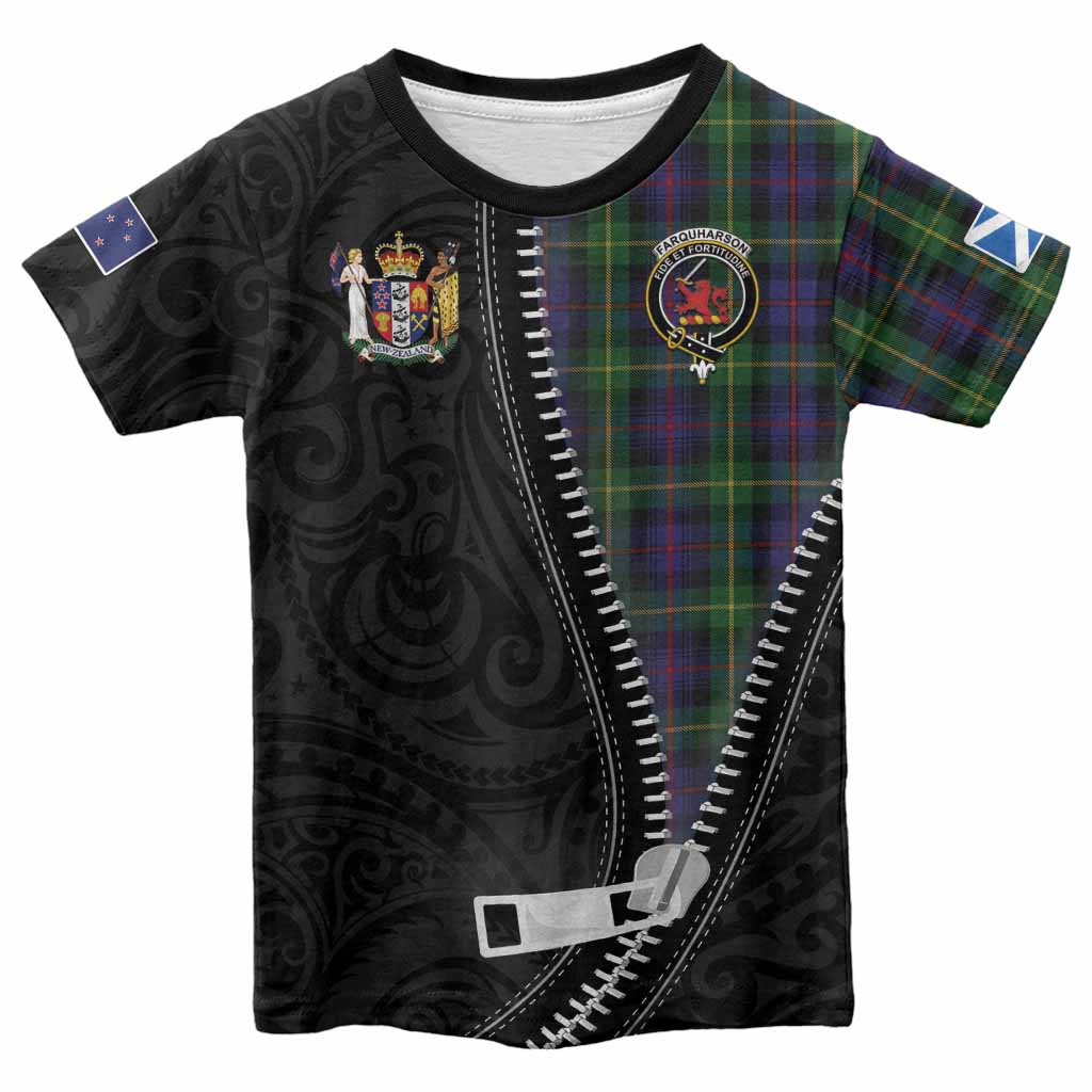 Farquharson Tartan Kid T-shirt New Zealand Pattern Unique Zipper Stylized