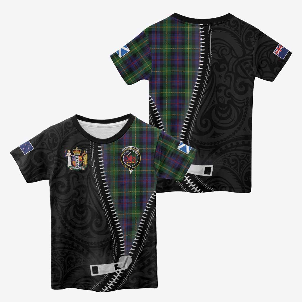 Farquharson Tartan Kid T-shirt New Zealand Pattern Unique Zipper Stylized
