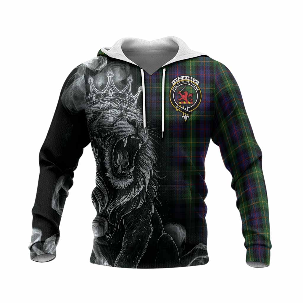 Farquharson Tartan Knitted Hoodie Roaring Lion Heritage