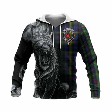 Farquharson Tartan Knitted Hoodie Roaring Lion Heritage