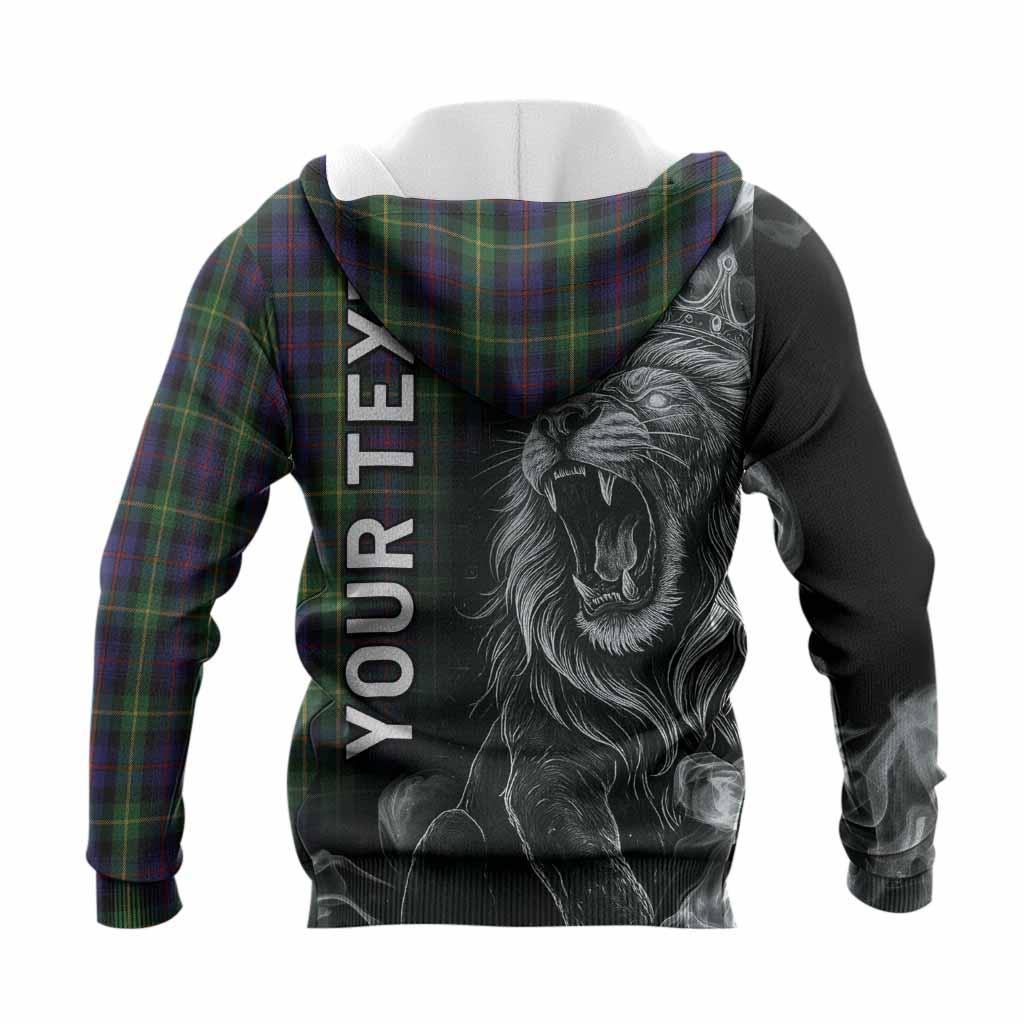 Farquharson Tartan Knitted Hoodie Roaring Lion Heritage