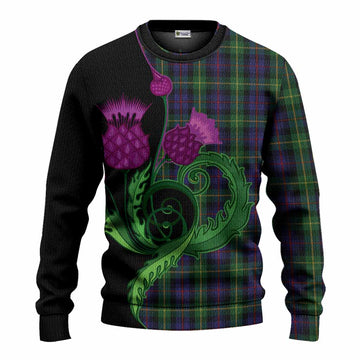 Farquharson Tartan Knitted Sweater Traditional Scottish Thistle