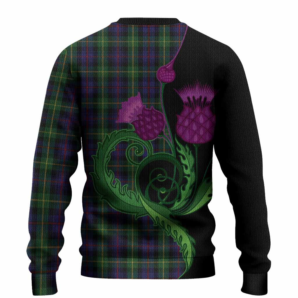Farquharson Tartan Knitted Sweater Traditional Scottish Thistle