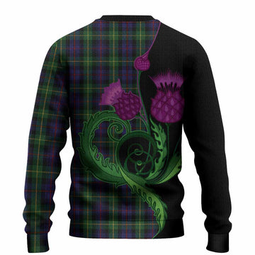 Farquharson Tartan Knitted Sweater Traditional Scottish Thistle