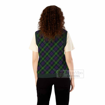 Farquharson Tartan  Knitted V-Neck Vest Cross Style