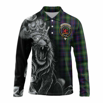 Farquharson Tartan Long Sleeve Polo Shirt Roaring Lion Heritage