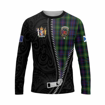 Farquharson Tartan Long Sleeve T-Shirt New Zealand Pattern Unique Zipper Stylized