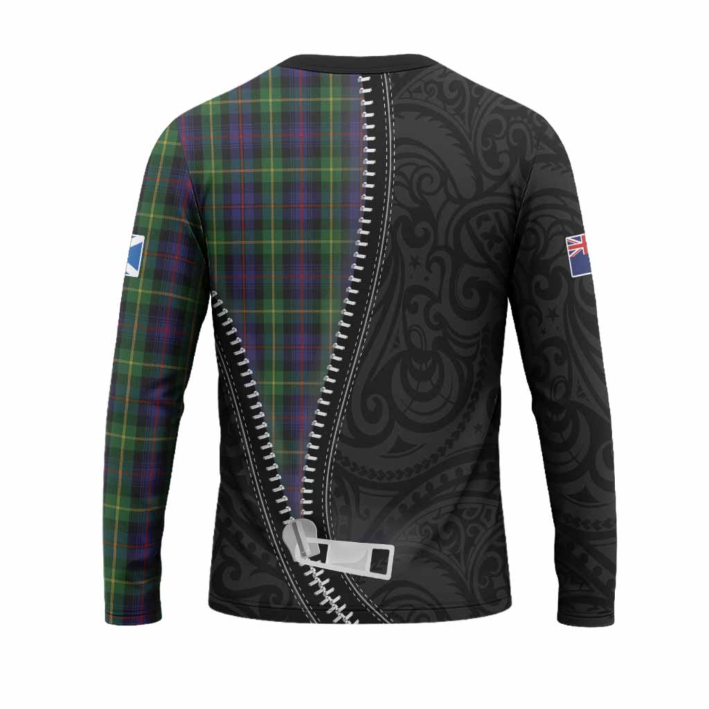 Farquharson Tartan Long Sleeve T-Shirt New Zealand Pattern Unique Zipper Stylized