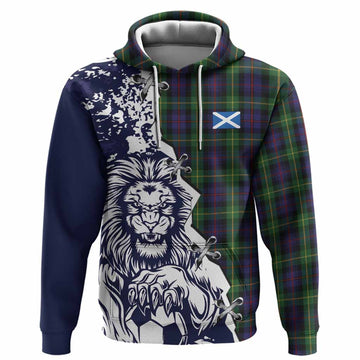 Farquharson Tartan Scottish Hoodie Angry Lion With Soccer Ball Style