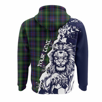 Farquharson Tartan Scottish Hoodie Angry Lion With Soccer Ball Style