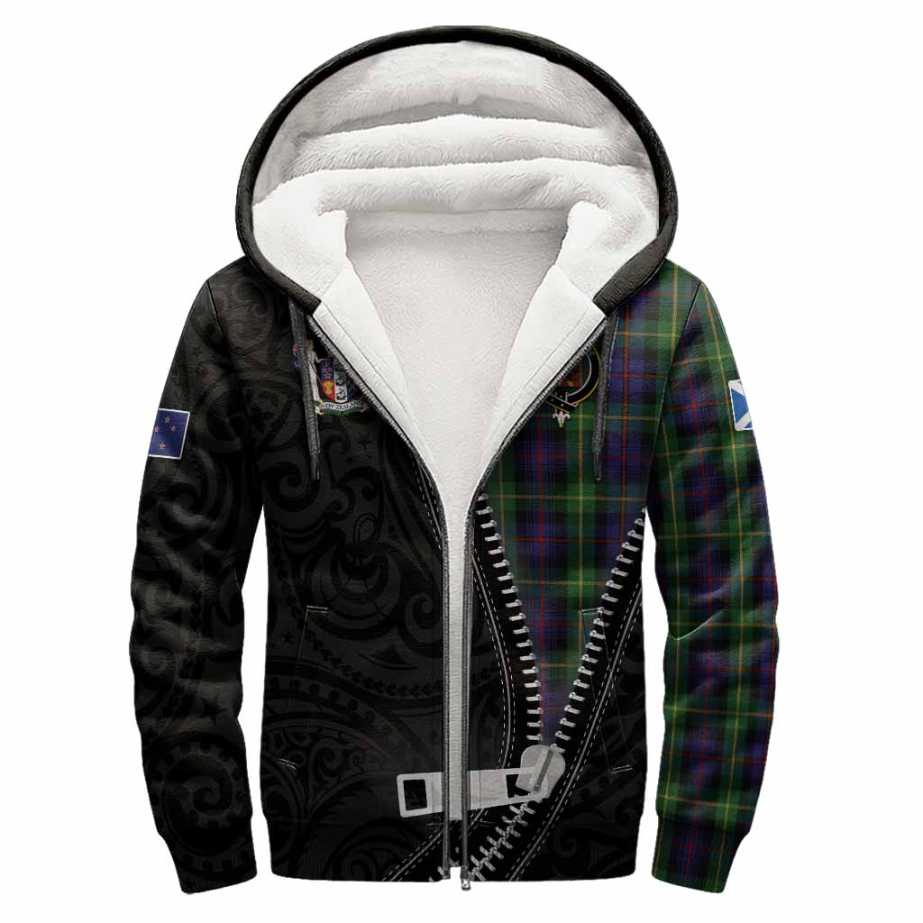 Farquharson Tartan Sherpa Hoodie New Zealand Pattern Unique Zipper Stylized